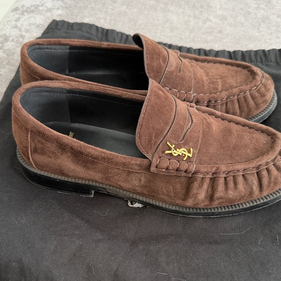 Saint Laurent Dark Brown Suede Loafers Size 8 (38). - Picture 5 of 8